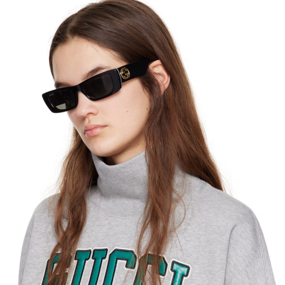 Gucci Black Rectangular Sunglasses - image 1